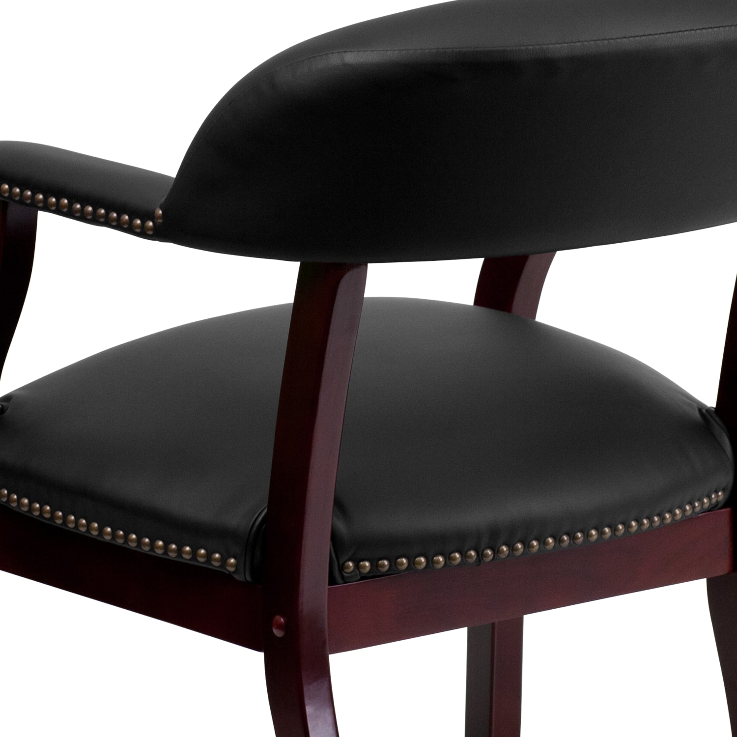 Flash Furniture Leathersoft Conference Chair with Accent Nail Trim Black PopularChairscom