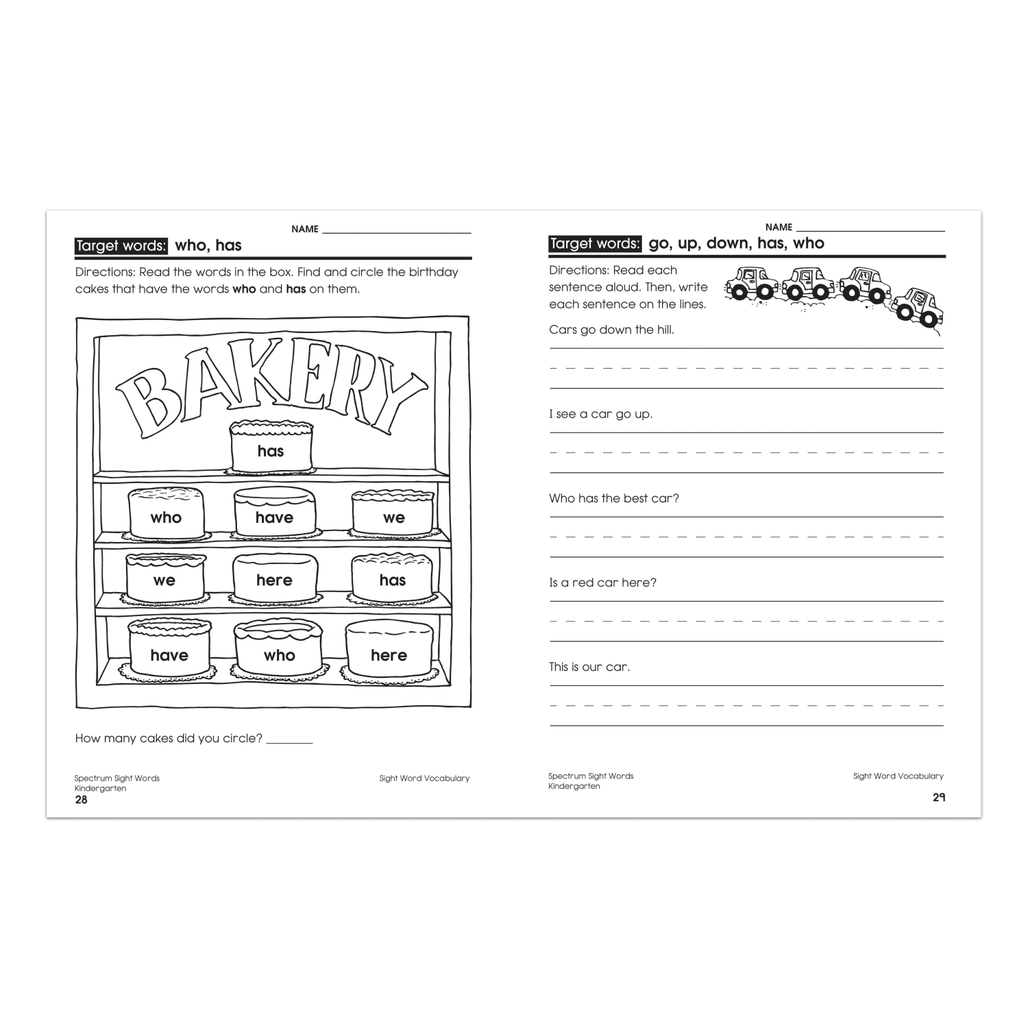 Spectrum Sight Words, Kindergarten - Image 3