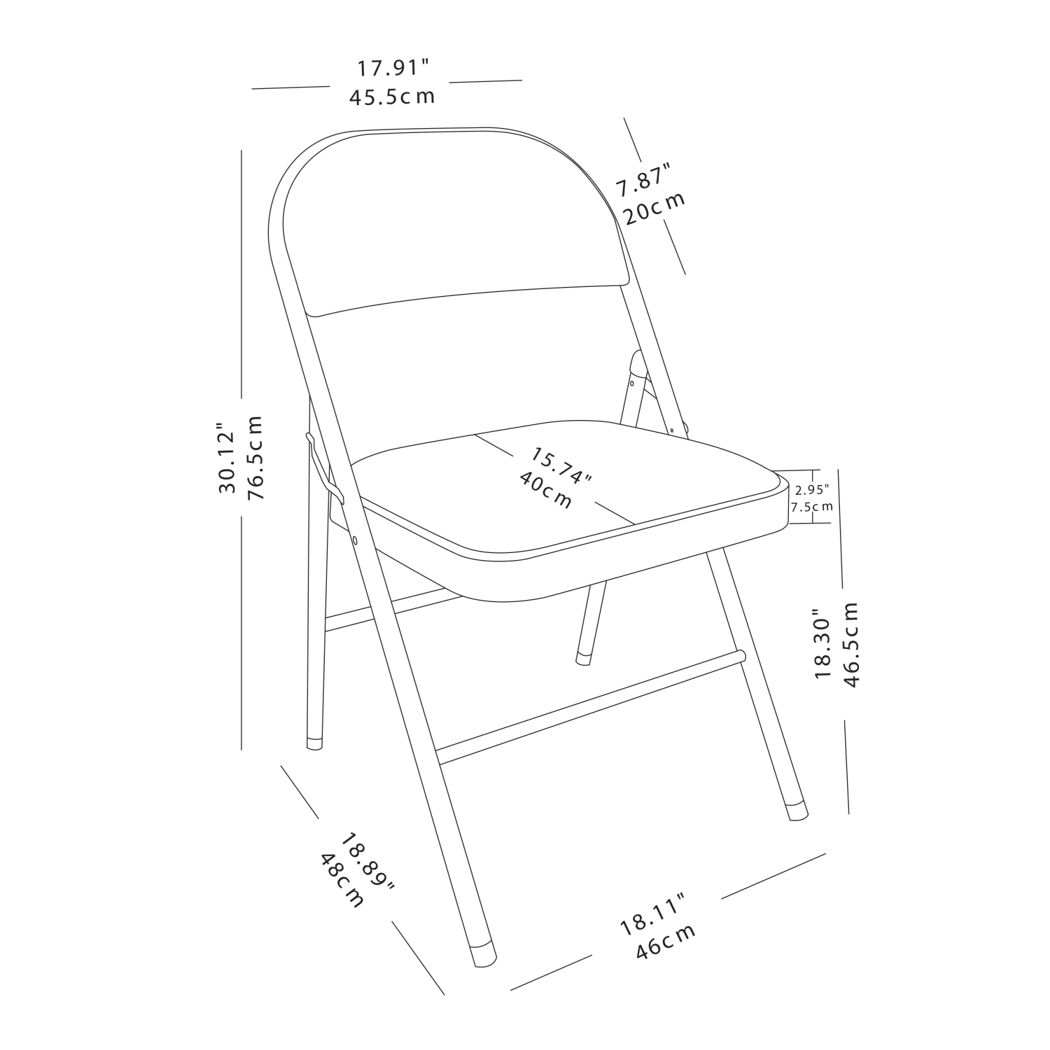 Realspace Upholstered Padded Folding Chair, Gray - Image 4