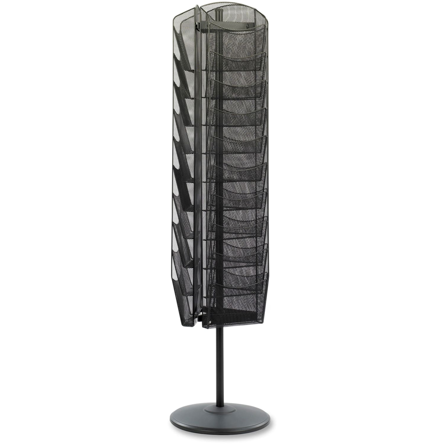 Safco Onyx 30-Pocket Mesh Rotating Literature Display, 65inH x 16inD, Black - Image 3