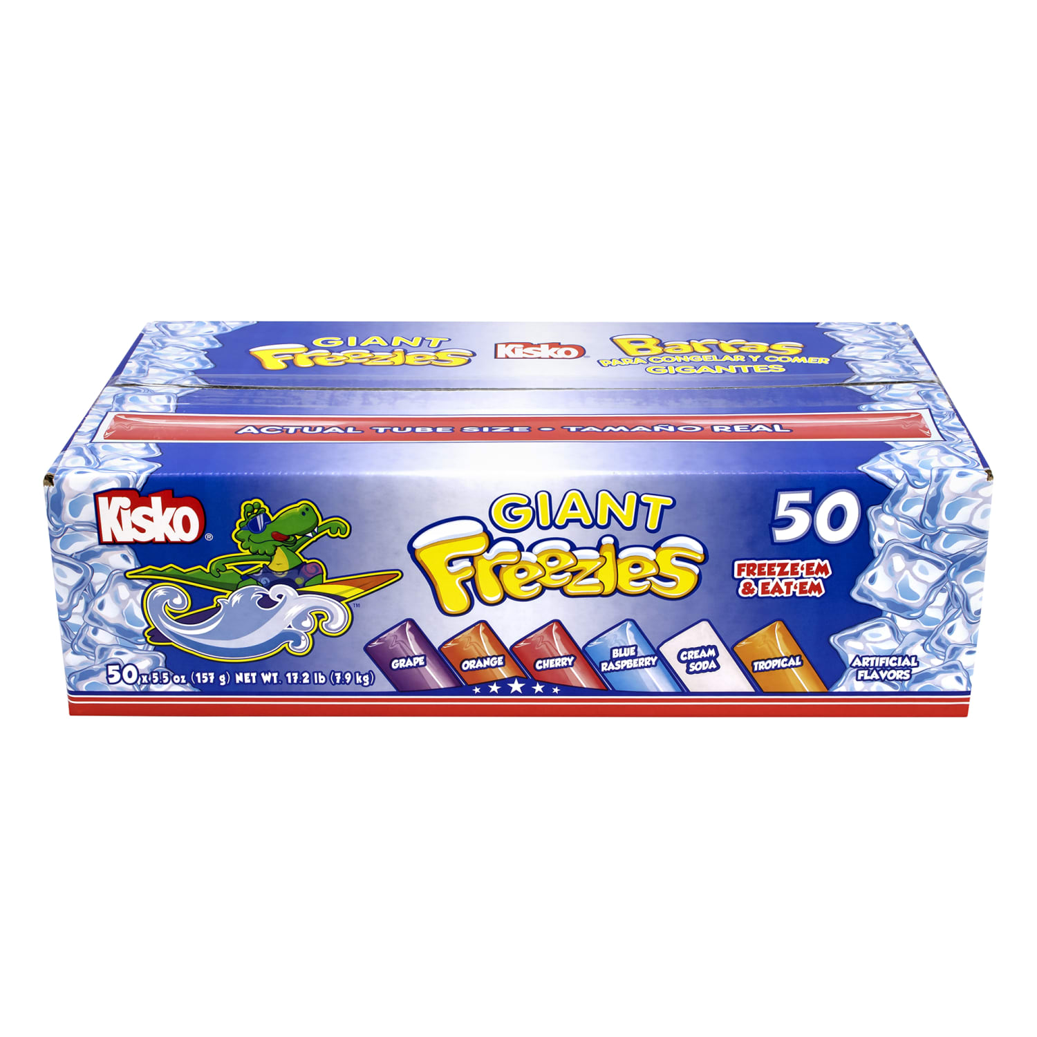 Kisko Freezies Freeze Pops, Giant, 5.5 Oz, Box Of 50, Assorted - Image 3