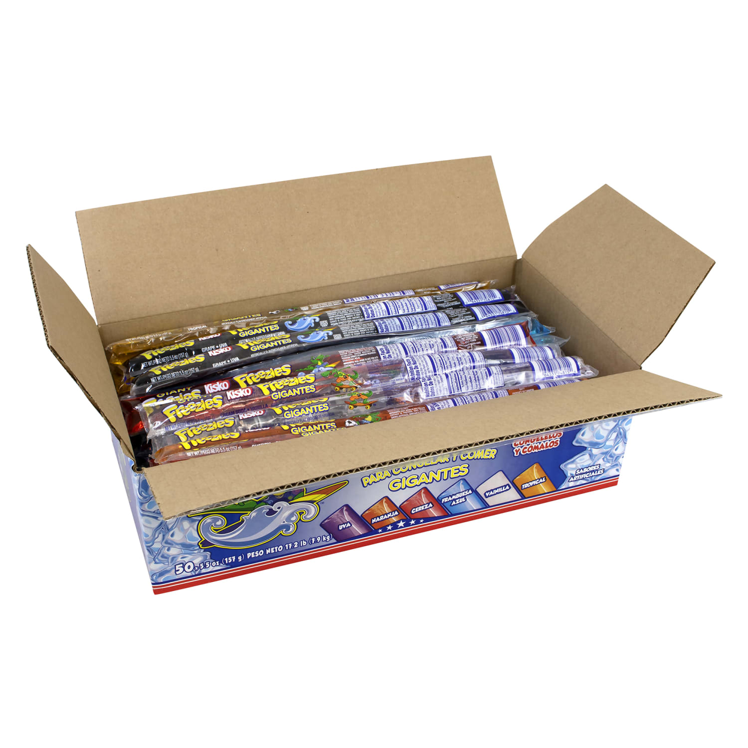 Kisko Freezies Freeze Pops, Giant, 5.5 Oz, Box Of 50, Assorted - Image 5
