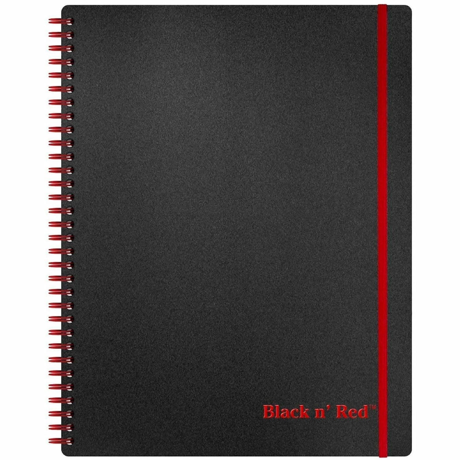 Black n Red Wirebound Notebook, 8 1/2in x 11in, 1 Subject, College Ruled, 70 Sheets, Black/Red - Image 6