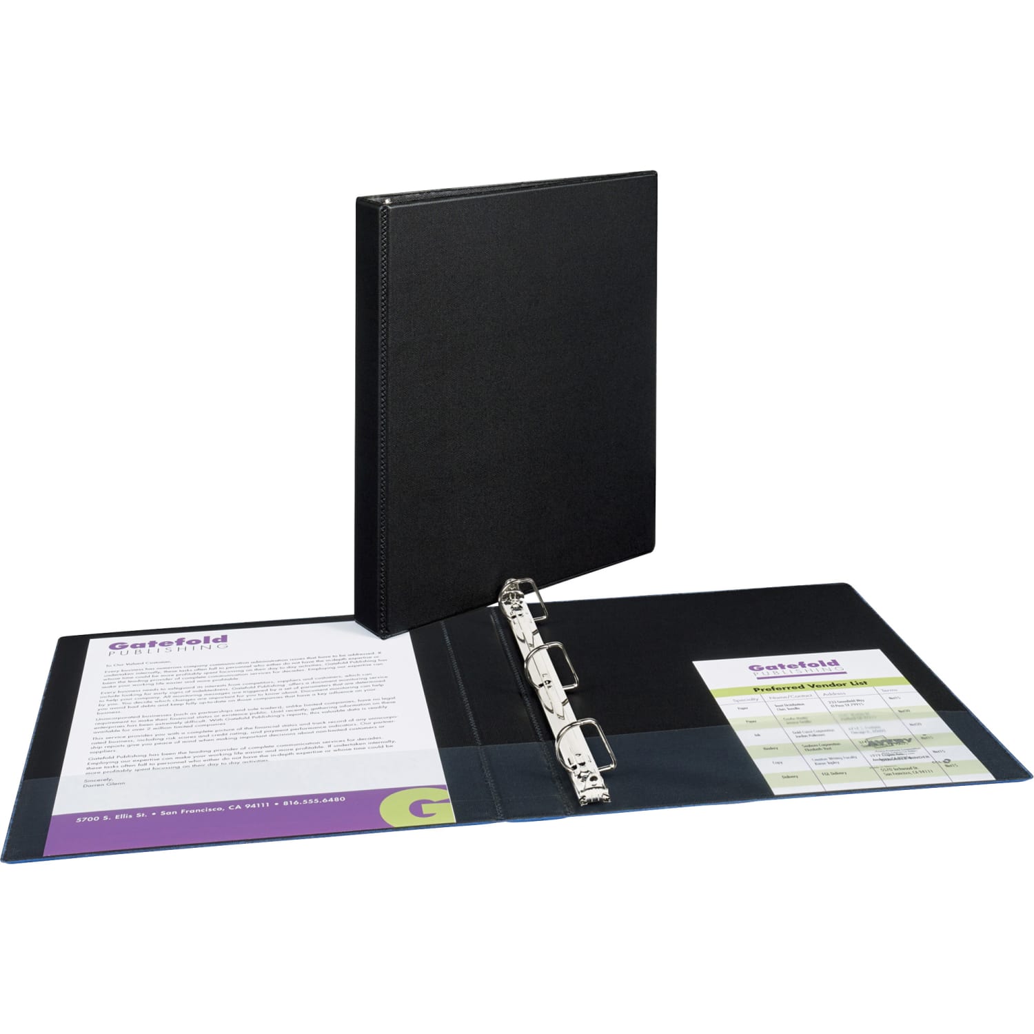 Avery Durable 3-Ring Binder With EZ-Turn Rings, 1in D-Rings, 42% Recycled, Black - Image 6