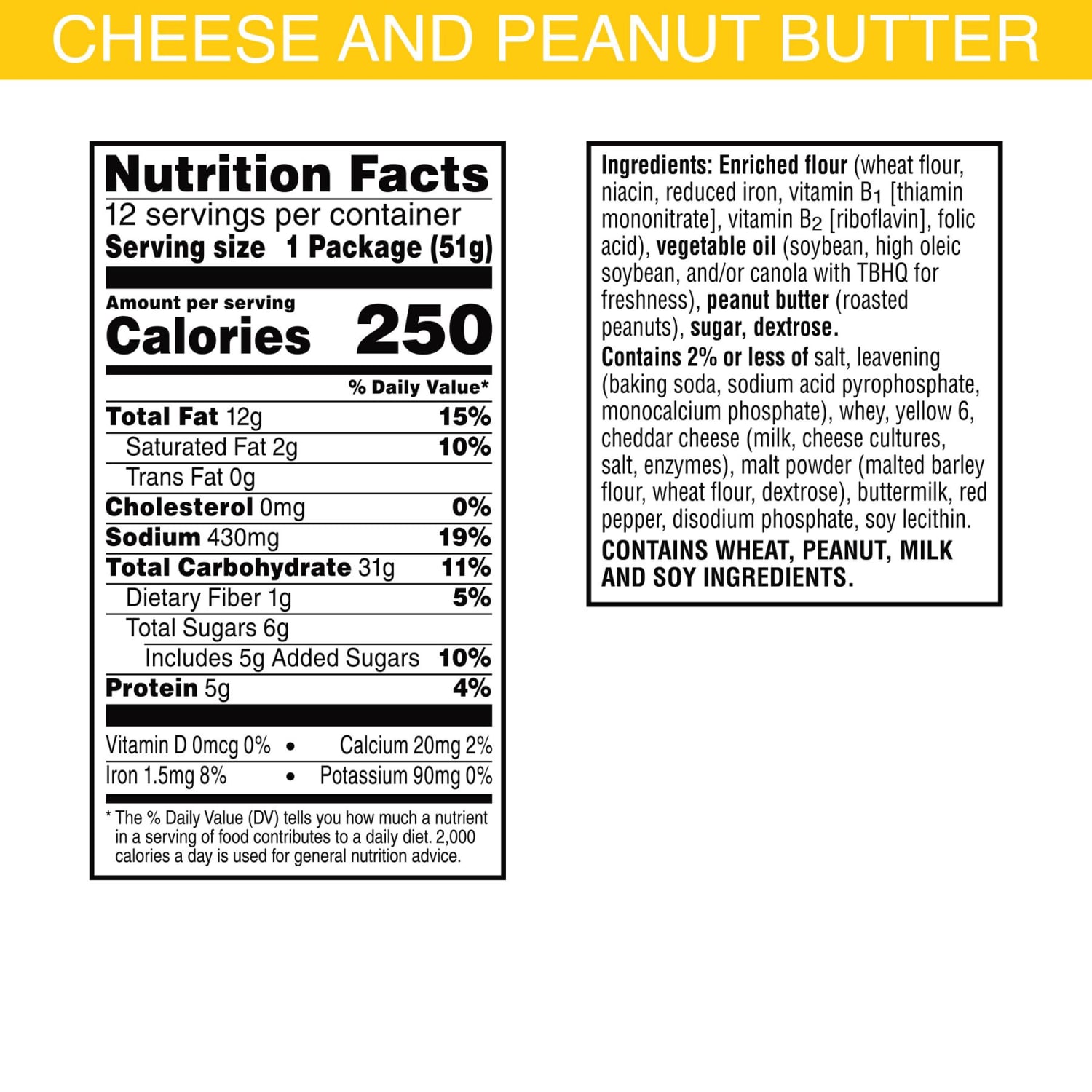 Keebler Sandwich Crackers, Single Serve Snack Crackers, Office and Kids Snacks, Big Snack Pack, Cheese and Peanut Butter, 21.6oz Tray (12 Packs) - Image 3