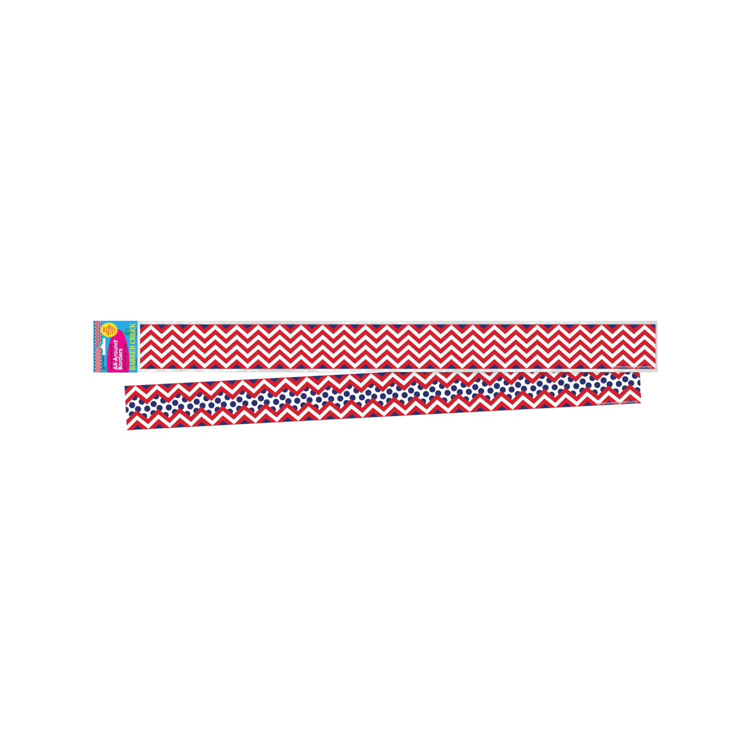 Barker Creek Double-Sided Border Strips, 3in x 35in, Chevron Red, Set Of 24 - Image 5