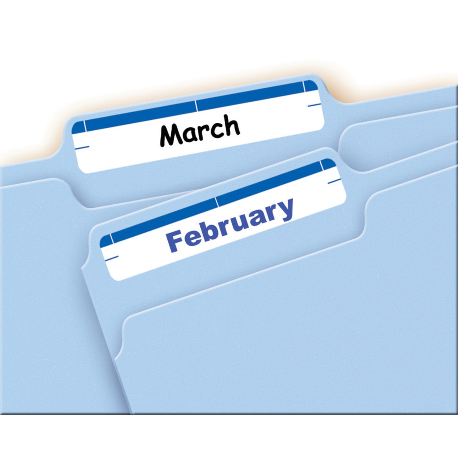 Avery File Folder Labels On 4in x 6in Sheet With Easy Peel, 5200, Rectangle, 2/3in x 3-7/16in, White With Blue Color Bar, Pack Of 252 Labels - Image 3