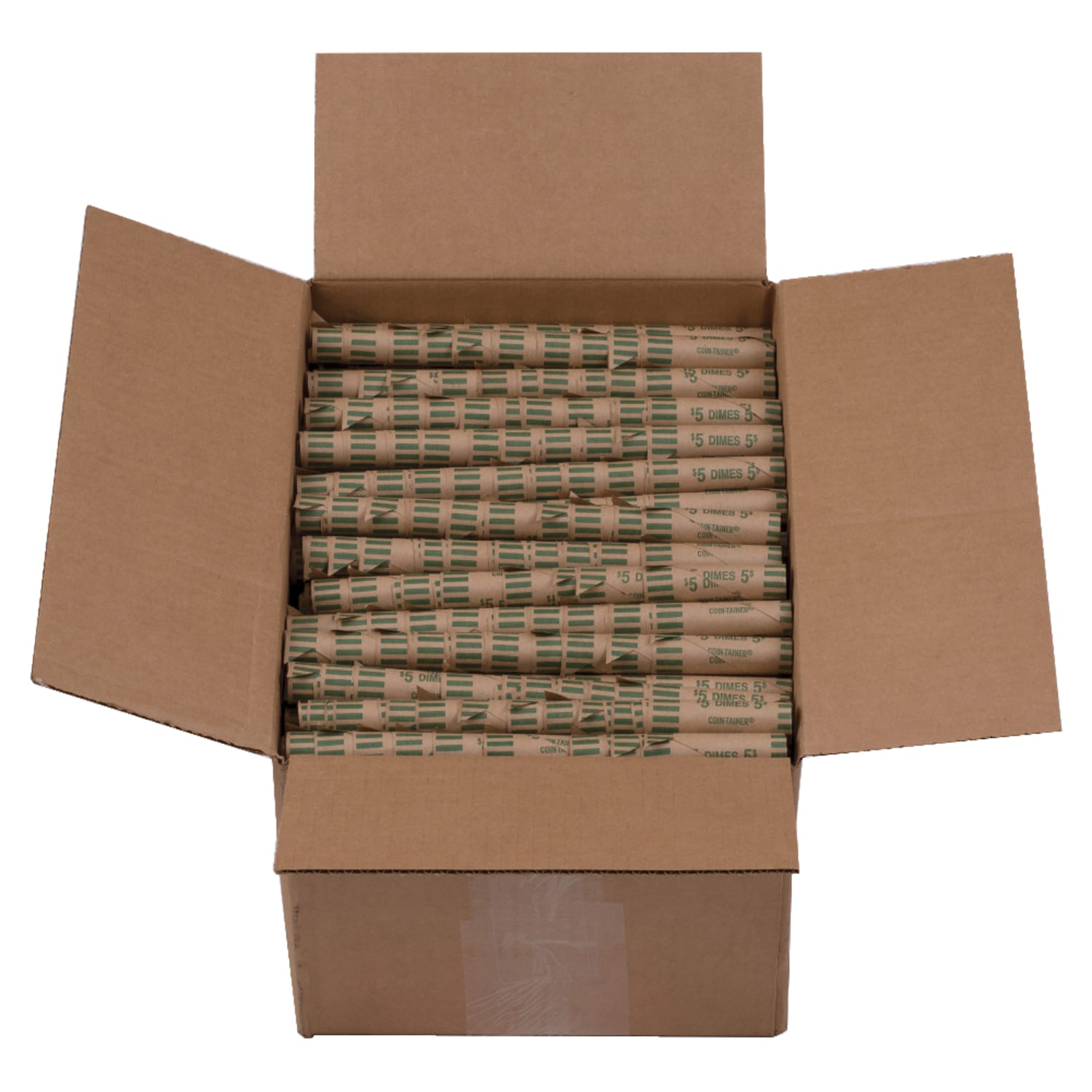 PAP-R Tubular Coin Wrap - 10cents Denomination - Durable, Burst Resistant, Crimped, Pre-formed - 57 lb Paper Weight - Paper - Green - Image 5