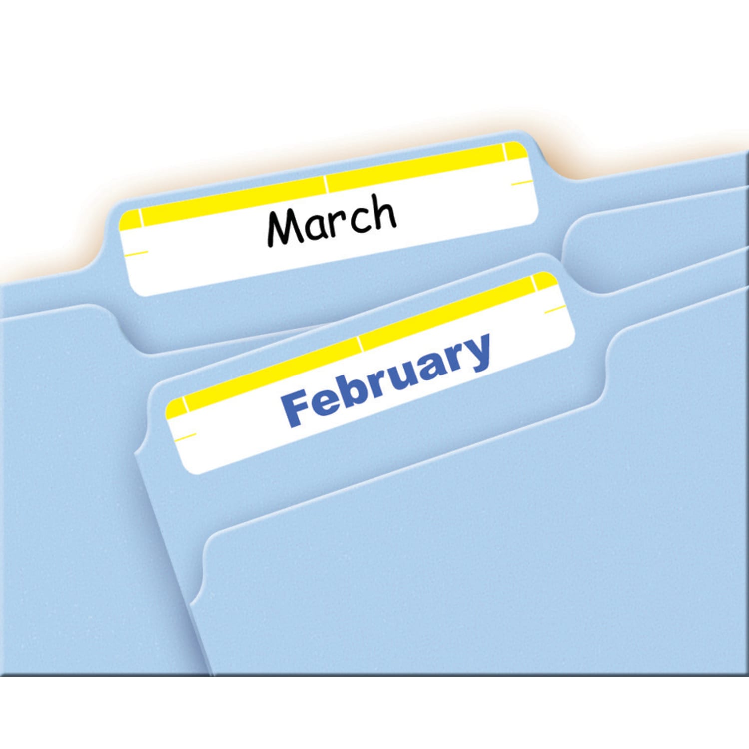 Avery File Folder Labels On 4in x 6in Sheet With Easy Peel, 5209, Rectanlge, 2/3in x 3-7/16in, White With Yellow Color Bar, Pack Of 252 Labels - Image 3
