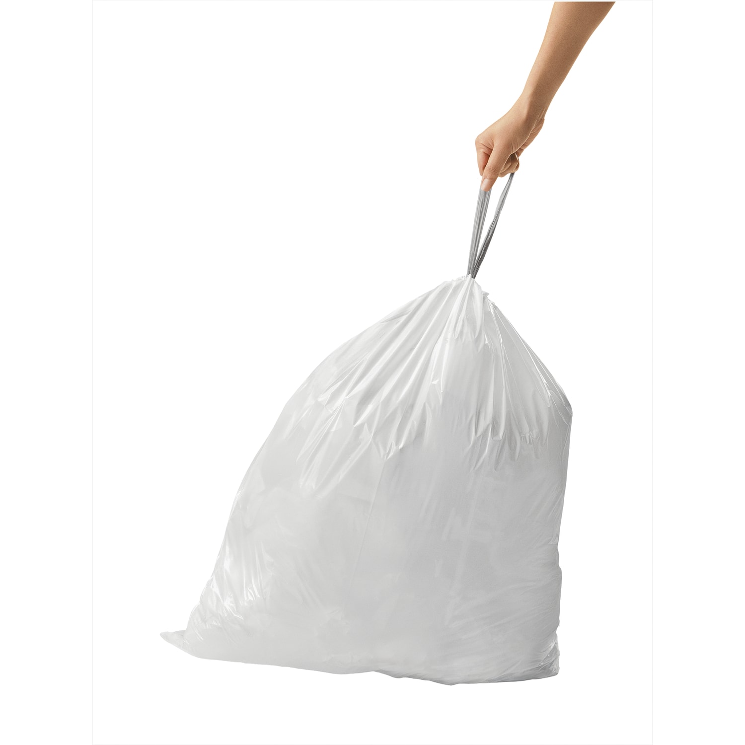 simplehuman Custom-Fit 1.18-mil Can Liners, Code N, 12-13 Gallons/45-40L, White, Bulk Pack Of 200 - Image 3