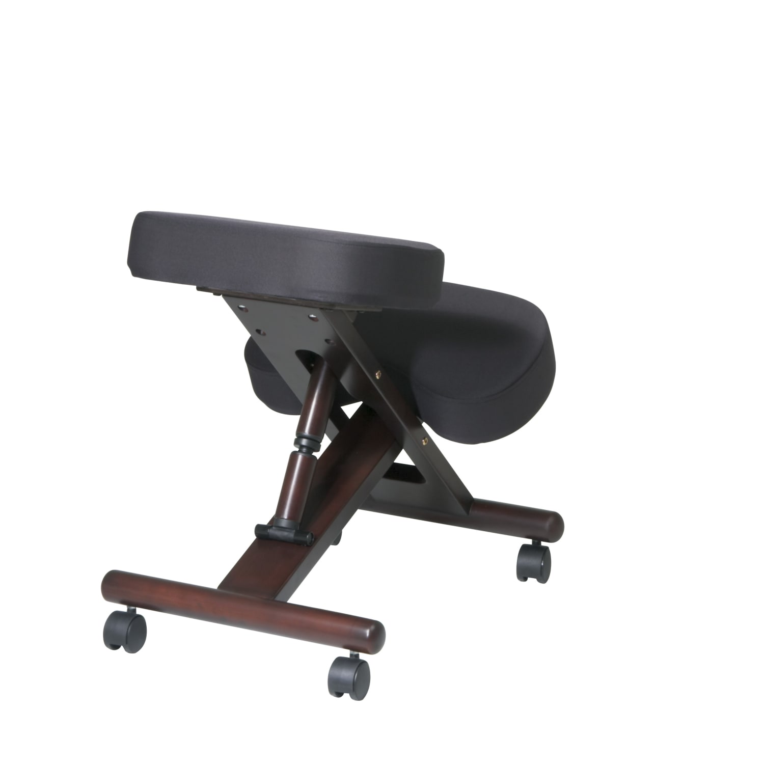 Office Star Work Smart Ergonomic Knee Chair, Black/Espresso - Image 4