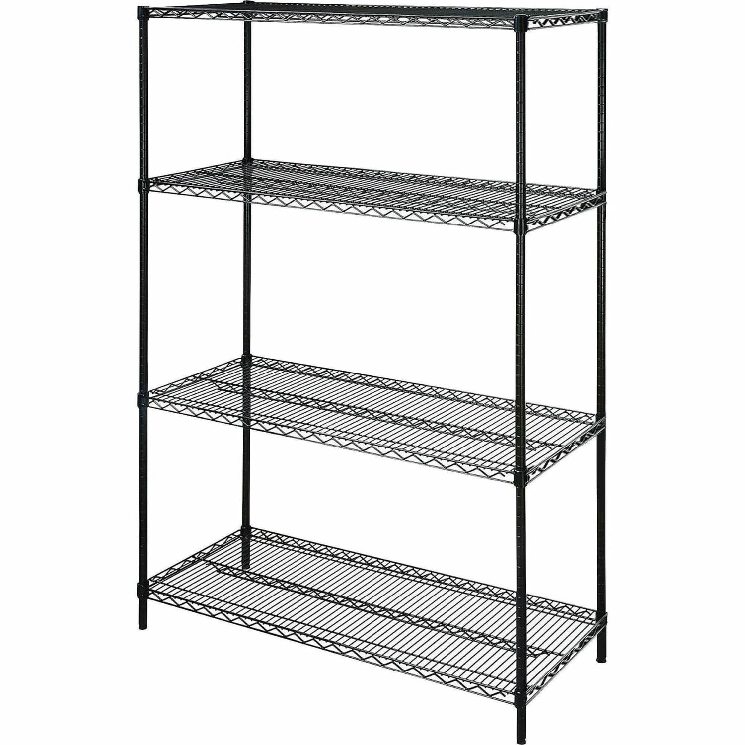 Lorell Industrial Wire Shelving Starter Unit, 48inW x 18inD, Black - Image 4