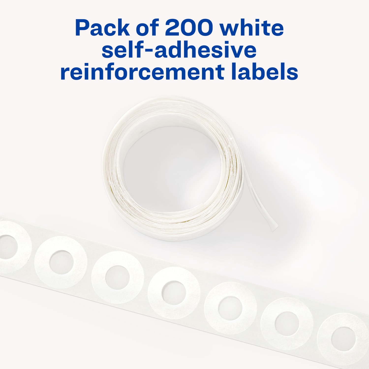 Avery Permanent Self-Adhesive Reinforcement Labels, White, Pack Of 200 - Image 4