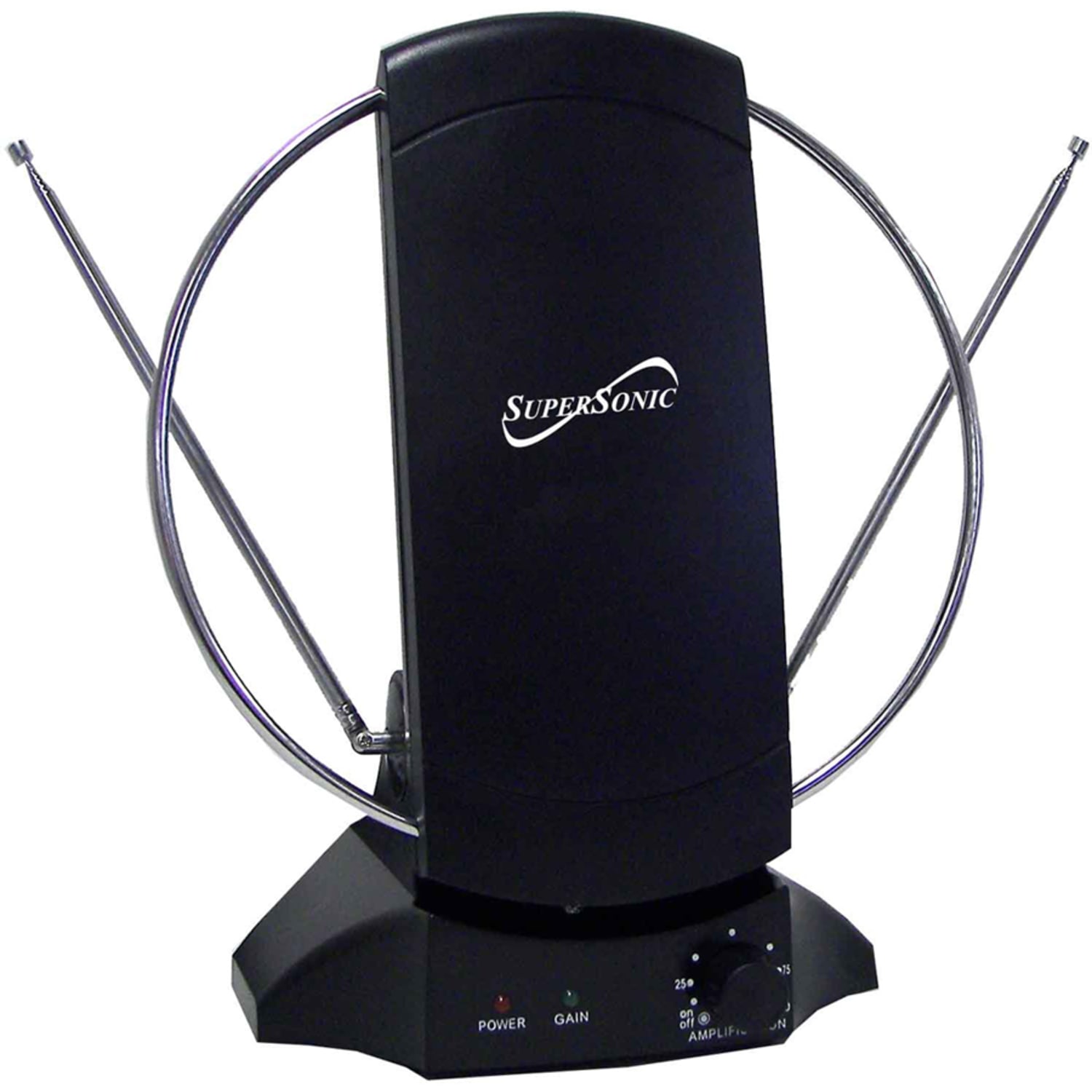 Supersonic SC-605 HDTV and Digital Amplified TV Indoor Antenna - 40Mile - 30dB - Satellite HDTV, Radio Communication - Desktop