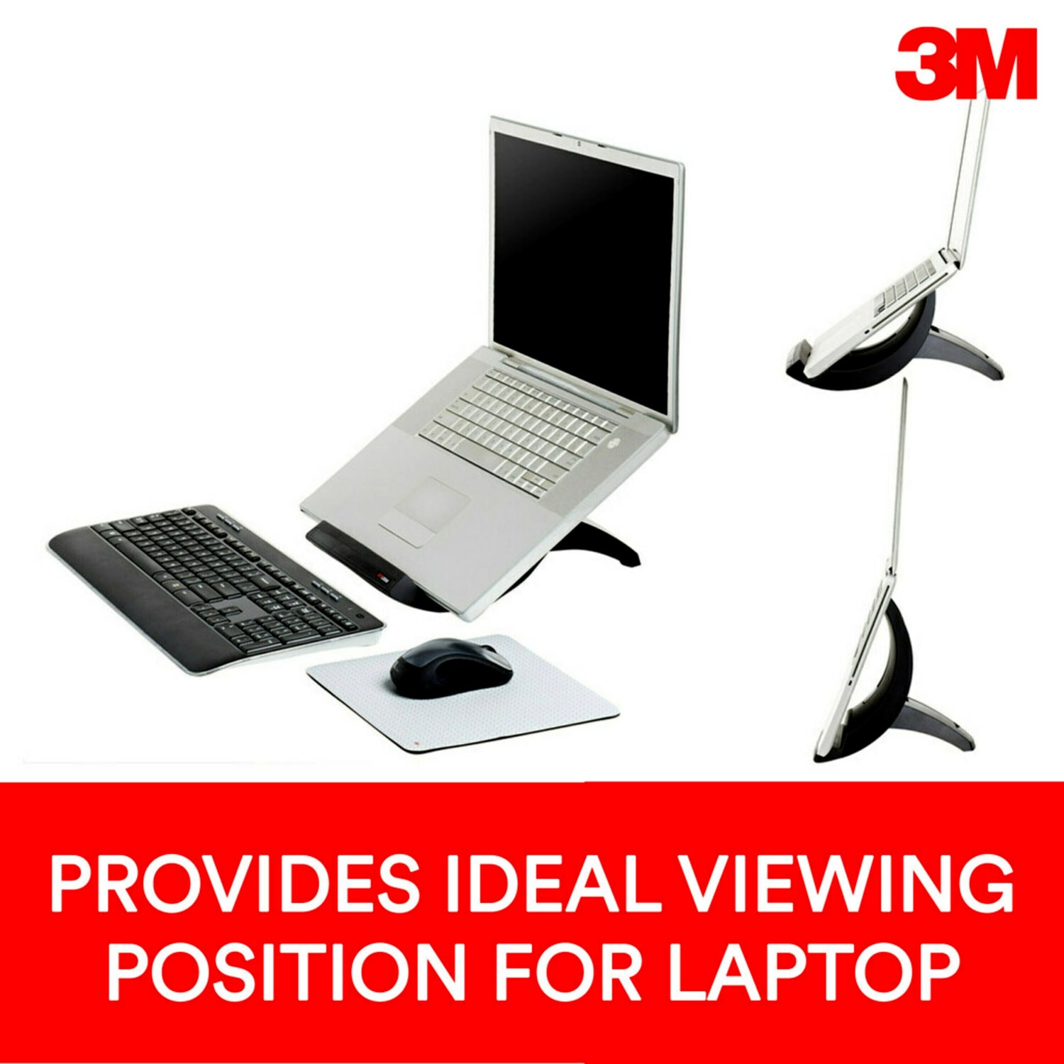3M LX550 Adjustable Notebook Riser, Black - Image 3