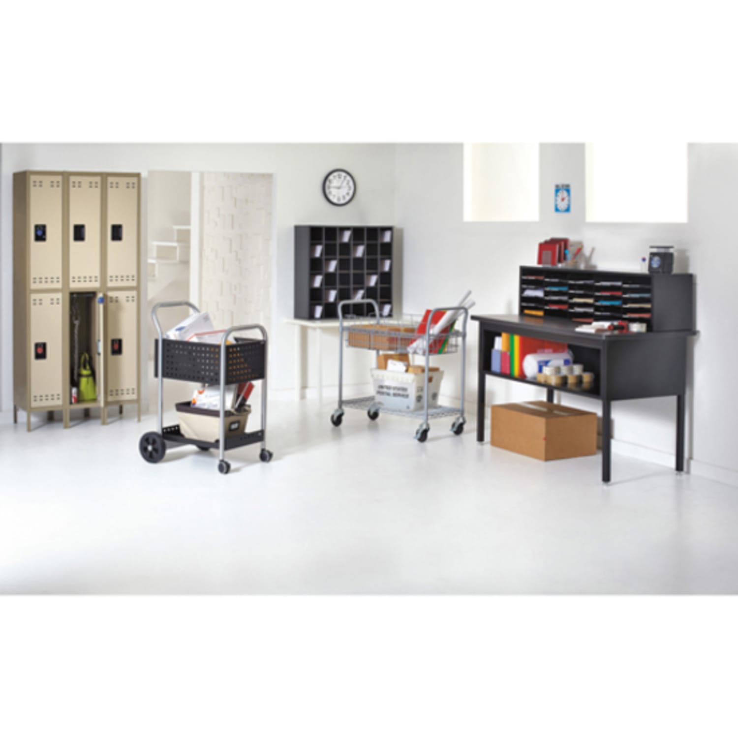 Safco E-Z Sort Mailroom Furniture, Sorting Table, 28inH x 60inW x 30inD, Black - Image 5