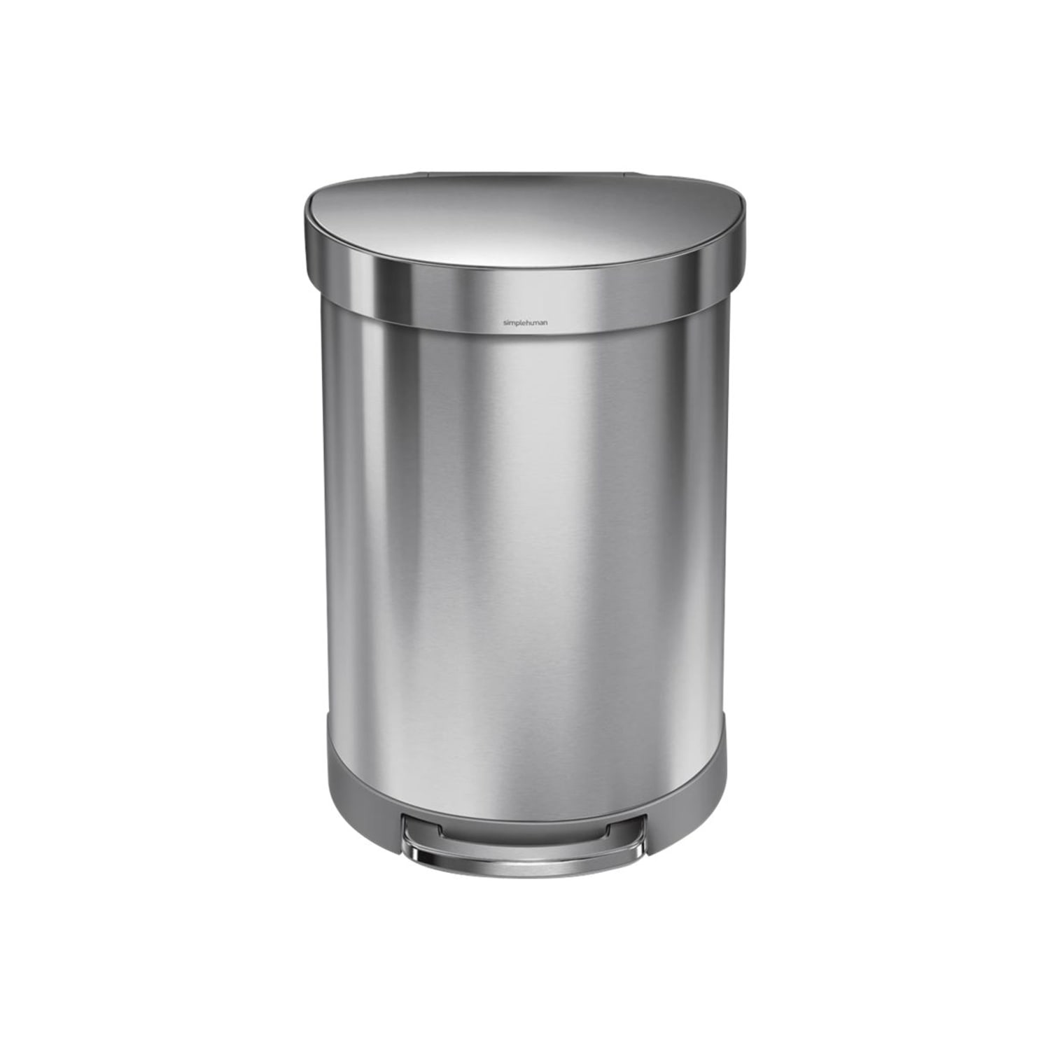 simplehuman Semi-Round Liner Rim Step Trash Can, 16 Gallons, Brushed Stainless Steel - Image 6