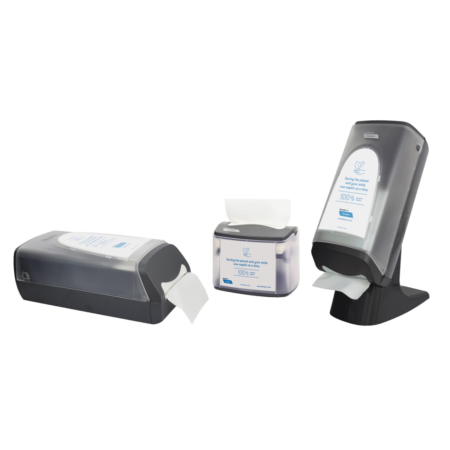 Cascades PRO Tandem Tabletop Napkin Dispensers, Gray, Pack Of 4 - Image 4