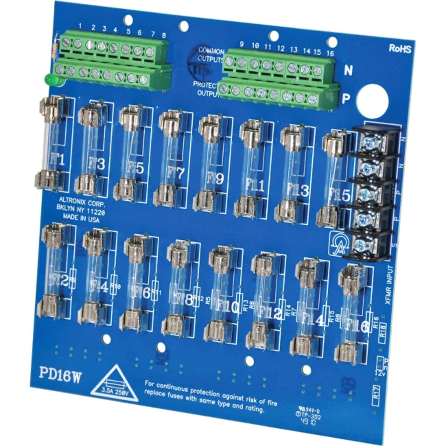 Altronix PD16W Power Distribution Module - 24 V AC, 28 V AC, 12 V DC, 24 V DC - Image 3