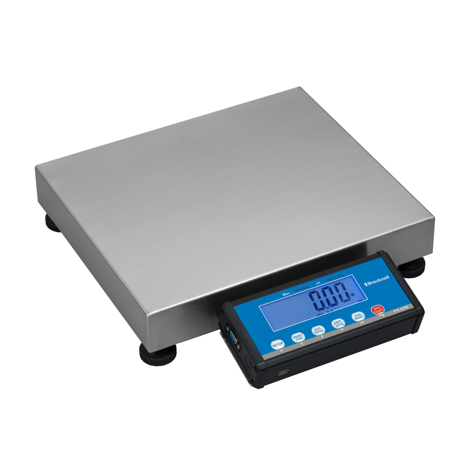 Brecknell PS-USB Shipping Scale, 16inH x 14inW x 3 3/16inD, 150-Lb Capacity, Gray - Image 3