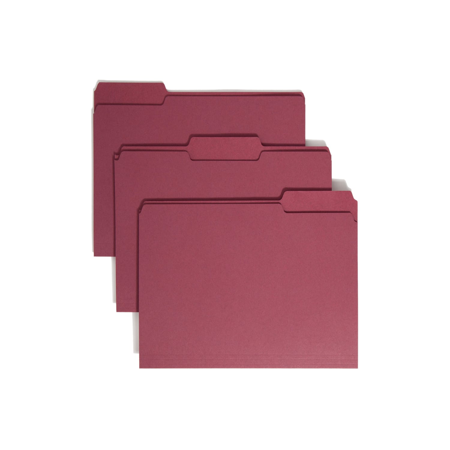 Smead Color File Folders, Letter Size, 1/3 Cut, Maroon, Box Of 100