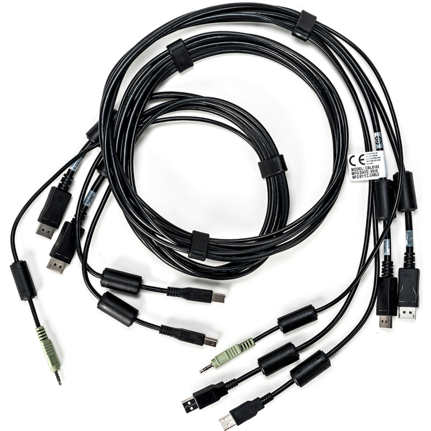 Vertiv Avocent Dual USB Keyboard and Mouse, Dual DisplayPort and Audio Cable, 6 ft. for Vertiv Avocent SV and SC Series Switches - 6 ft, Dual Display, DisplayPort, 2 x USB, 1 x Audio, Secure KVM with DPP cable - Image 4