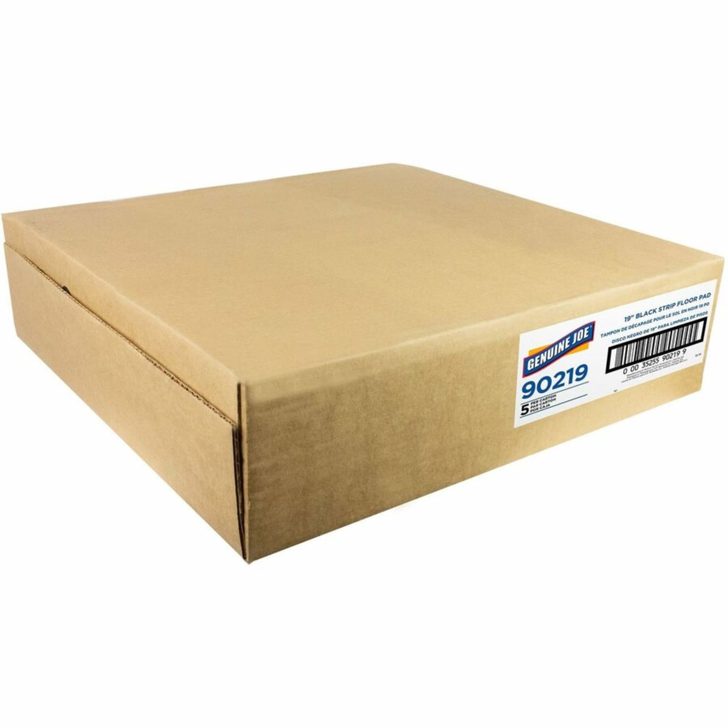 Genuine Joe Black Floor Stripping Pad - 19in Diameter - 5/Carton x 19in Diameter x 1in Thickness - Stripping, Floor - 175 rpm to 350 rpm Speed Supported - Resilient, Heavy Duty, Flexible, Dirt Remover, Long Lasting, Abrasive, Rotate - Fiber, Resin - Black - Image 3