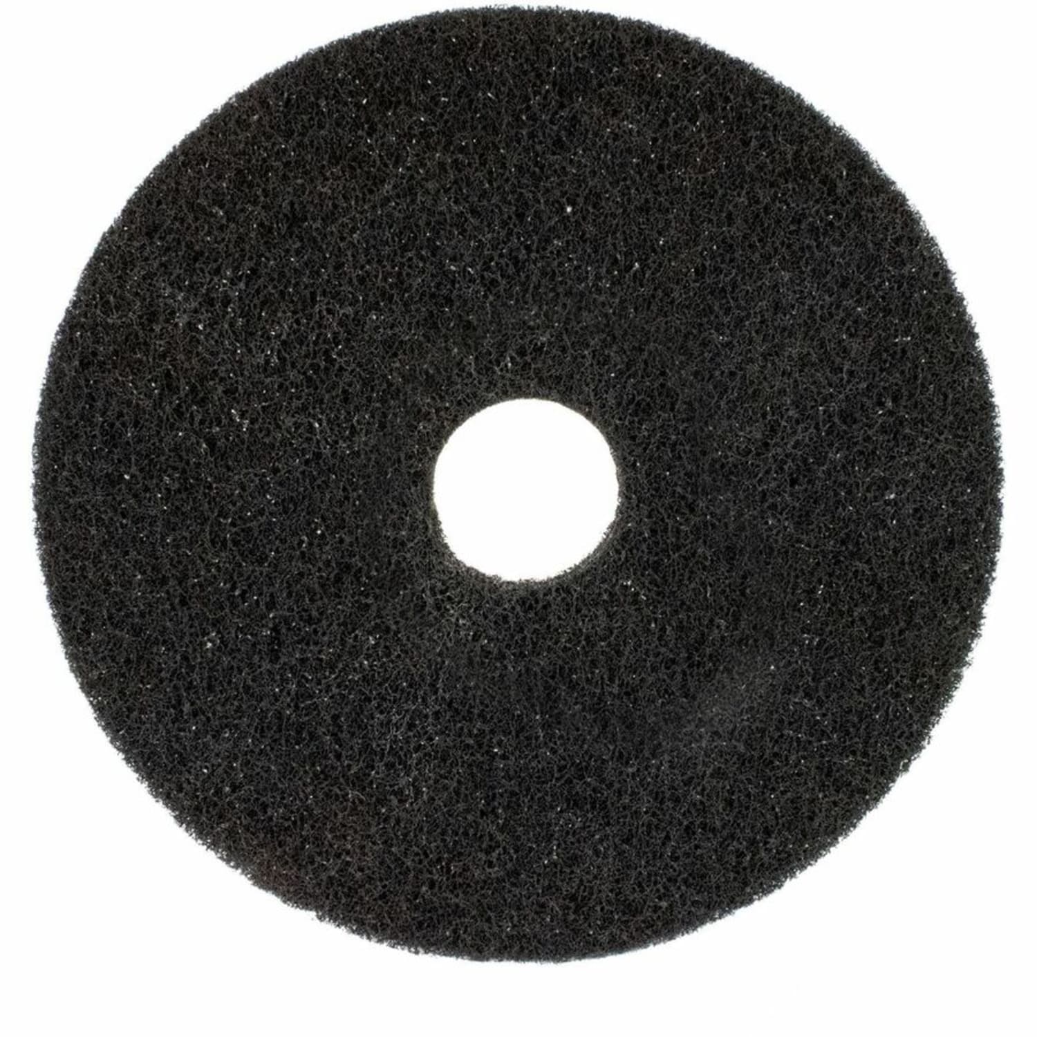 Genuine Joe Black Floor Stripping Pad - 19in Diameter - 5/Carton x 19in Diameter x 1in Thickness - Stripping, Floor - 175 rpm to 350 rpm Speed Supported - Resilient, Heavy Duty, Flexible, Dirt Remover, Long Lasting, Abrasive, Rotate - Fiber, Resin - Black - Image 4
