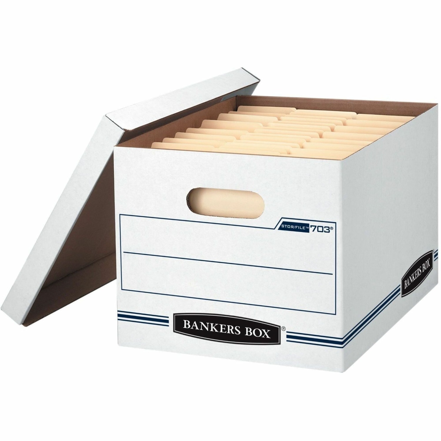 Bankers Box Stor/File Boxes With Lift-Off Lids, Letter/Legal Size, 12 1/2in x 16 5/16in x 10 1/2in, White, 4/Carton - Image 3