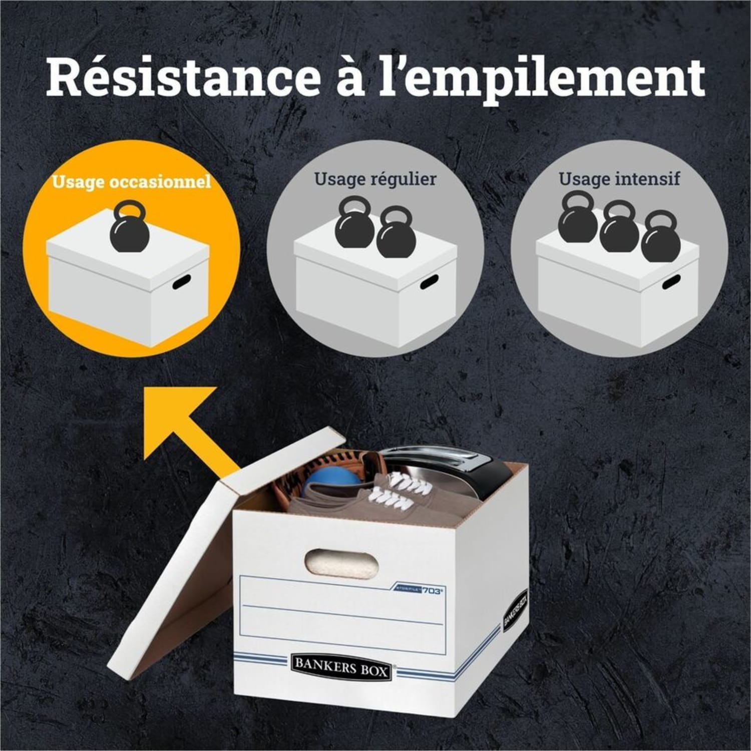 Bankers Box Stor/File Boxes With Lift-Off Lids, Letter/Legal Size, 12 1/2in x 16 5/16in x 10 1/2in, White, 4/Carton - Image 6