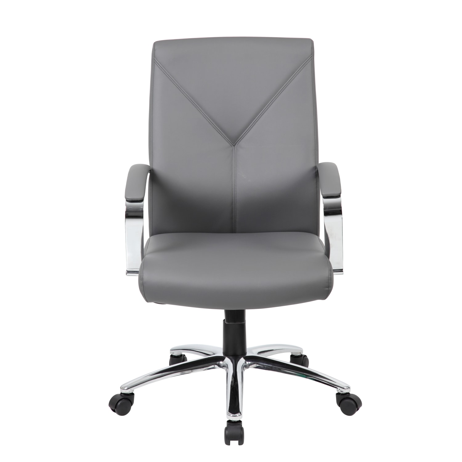 Boss Office Products Ergonomic High-Back Chair, Gray/Chrome/Gray - Image 4