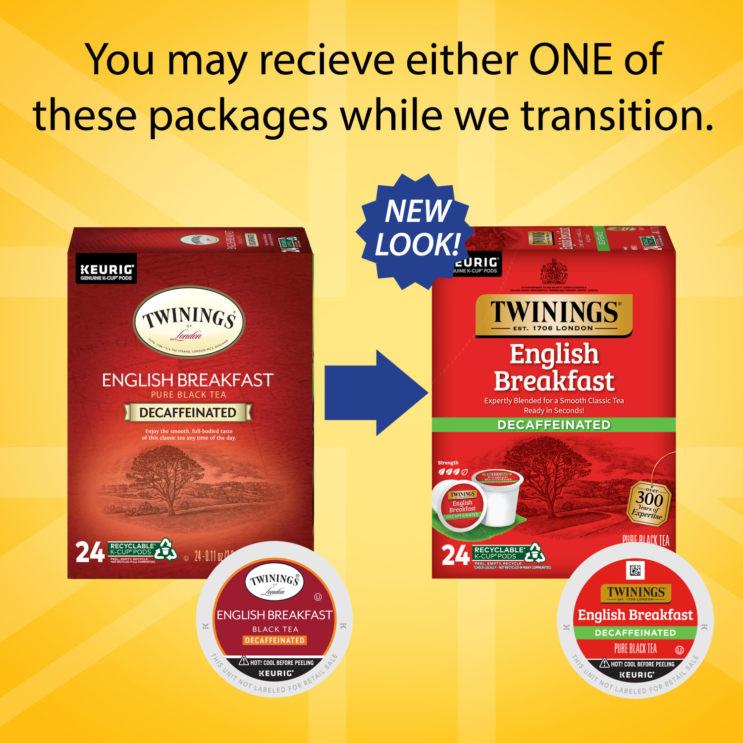 Twinings English Breakfast Decaf Tea, Keurig K-Cup Pods, 24/Box - Image 3