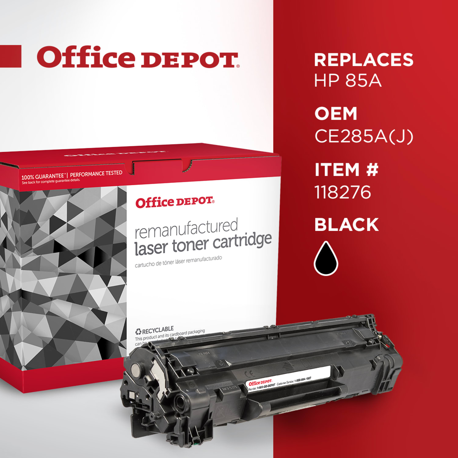 Office Depot Remanufactured Black Toner Cartridge Replacement For HP 85J - Image 6