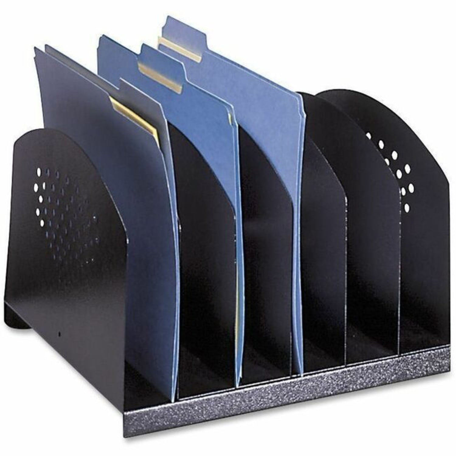 Safco Steel Desk Racks - 6 Compartment(s) - Compartment Size : 2in - 8in x 12.12inx 11.12in Depth - Desktop - Powder Coated - Black - Steel - 1 Each