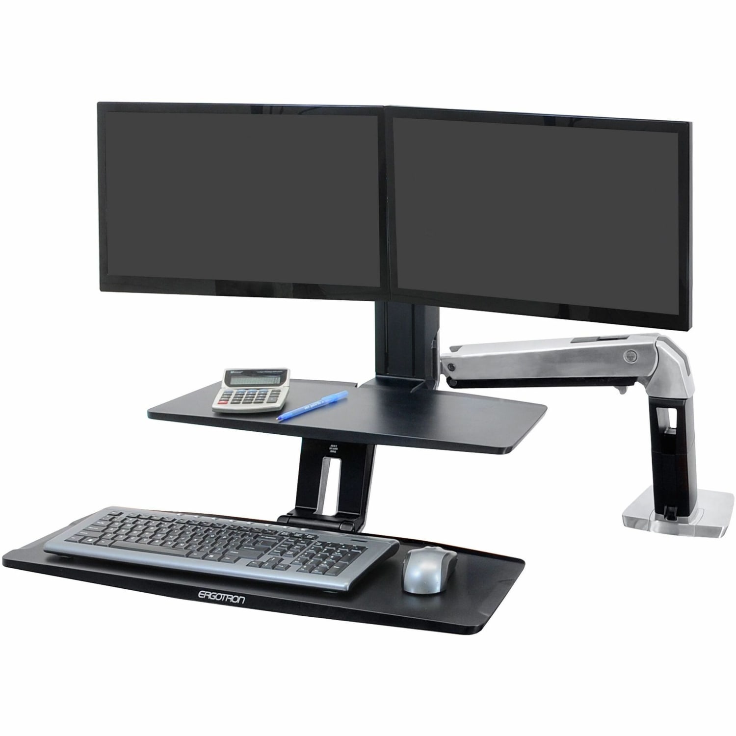 Ergotron WorkFit-A Dual Monitor Stand, Black