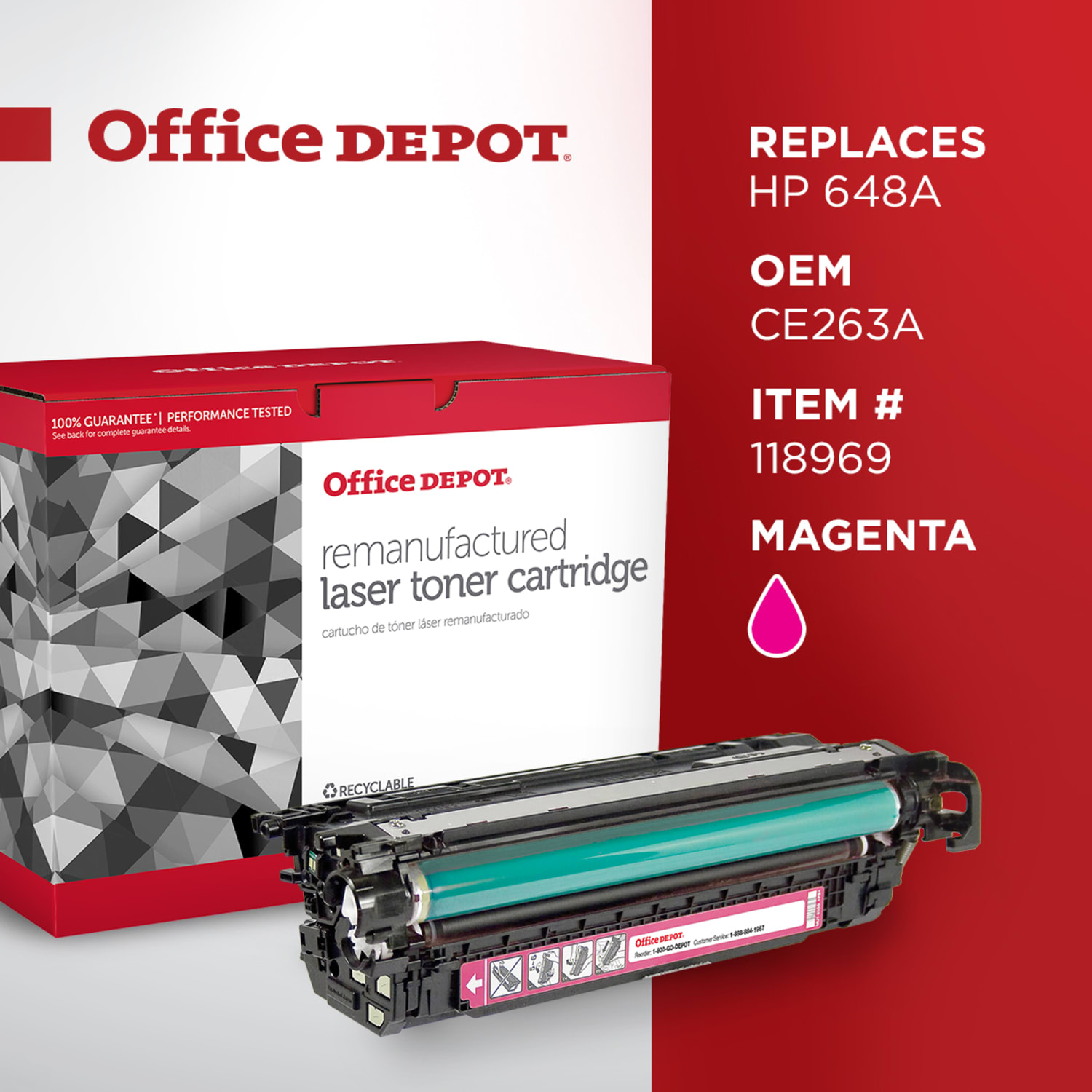 Office Depot Remanufactured Magenta Toner Cartridge Replacement For HP 4025M - Image 6