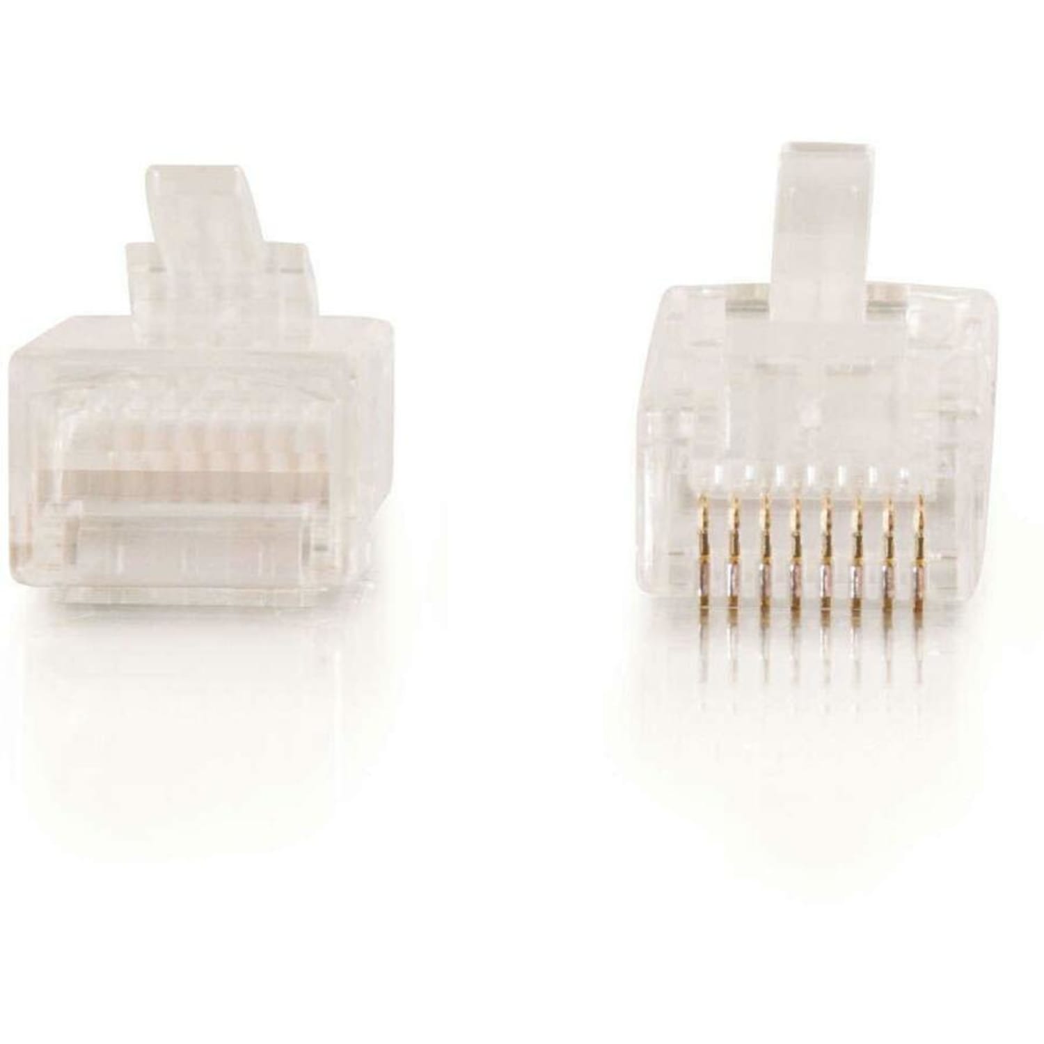C2G RJ45 Cat5E Modular Plug for Round Stranded Cable Multipack (50-Pack) - 1 Pack - RJ-45 Network Male - Transparent - Image 3