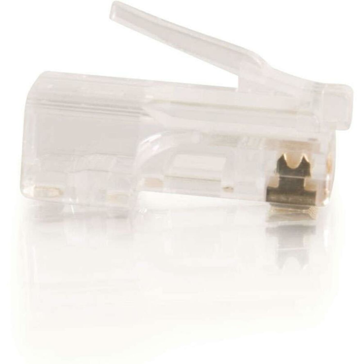 C2G RJ45 Cat5E Modular Plug for Round Stranded Cable Multipack (50-Pack) - 1 Pack - RJ-45 Network Male - Transparent - Image 4