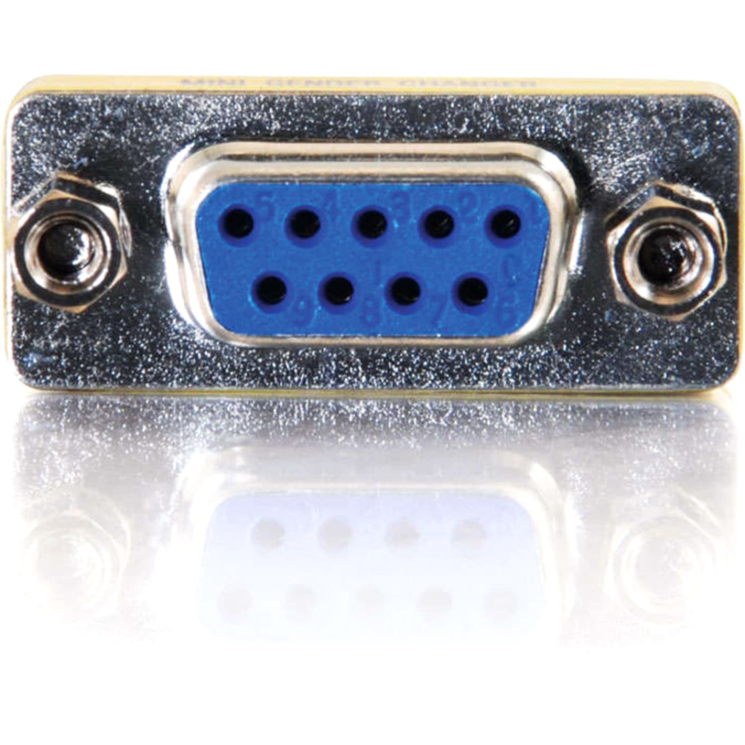 C2G DB9 F/F Mini Gender Changer (Coupler) - 1 x 9-pin DB-9 Serial Female - 1 x 9-pin DB-9 Serial Female - Silver, Yellow - 1 Each - Image 3