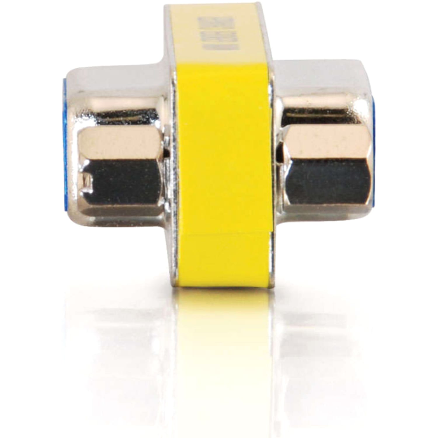 C2G DB9 F/F Mini Gender Changer (Coupler) - 1 x 9-pin DB-9 Serial Female - 1 x 9-pin DB-9 Serial Female - Silver, Yellow - 1 Each - Image 4