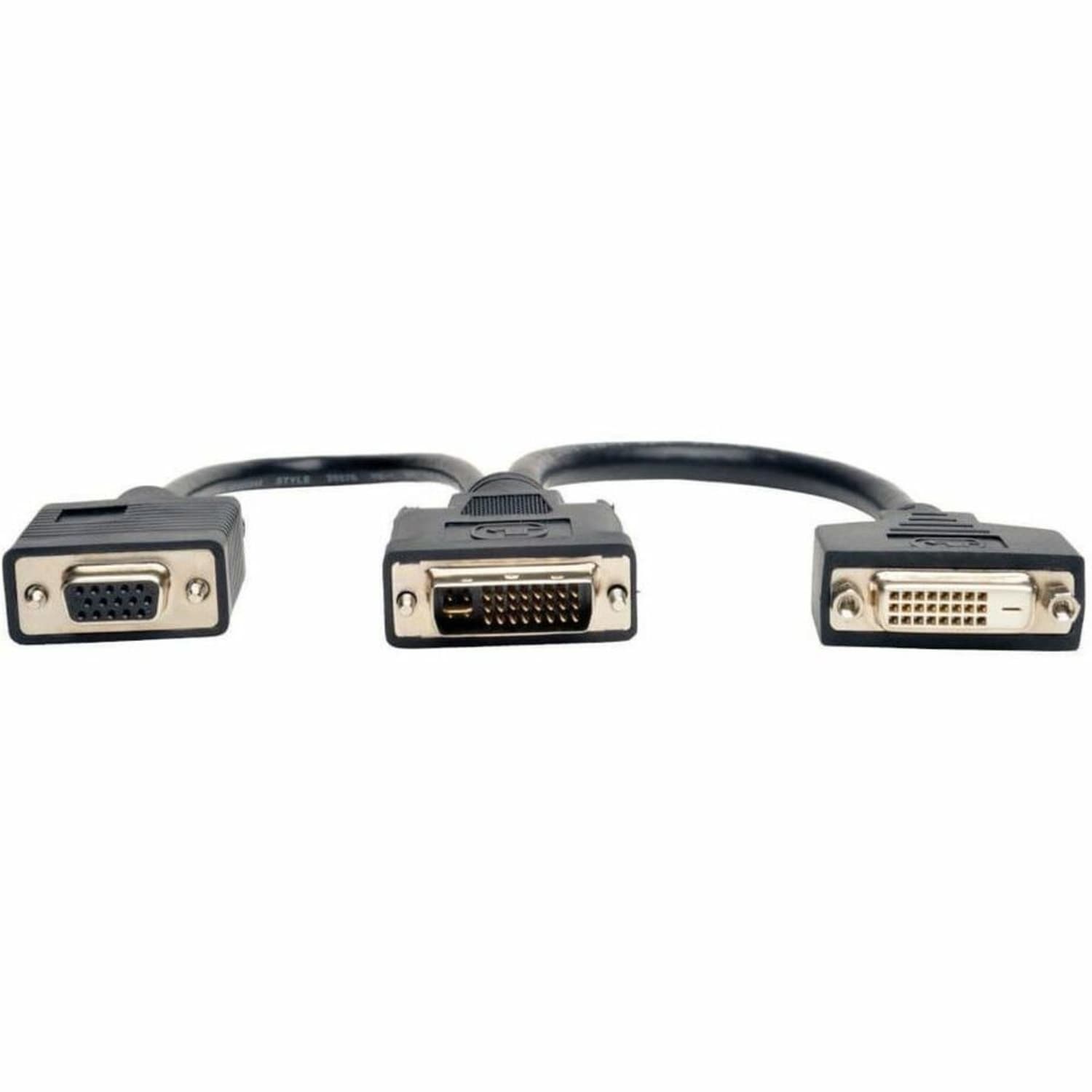 Tripp Lite 6in DVI Digital Y Splitter Cable DVI-I M to DVI-D F and HD15 F 6in - 6in DVI/VGA Video Cable  - P56406NDV - Image 3