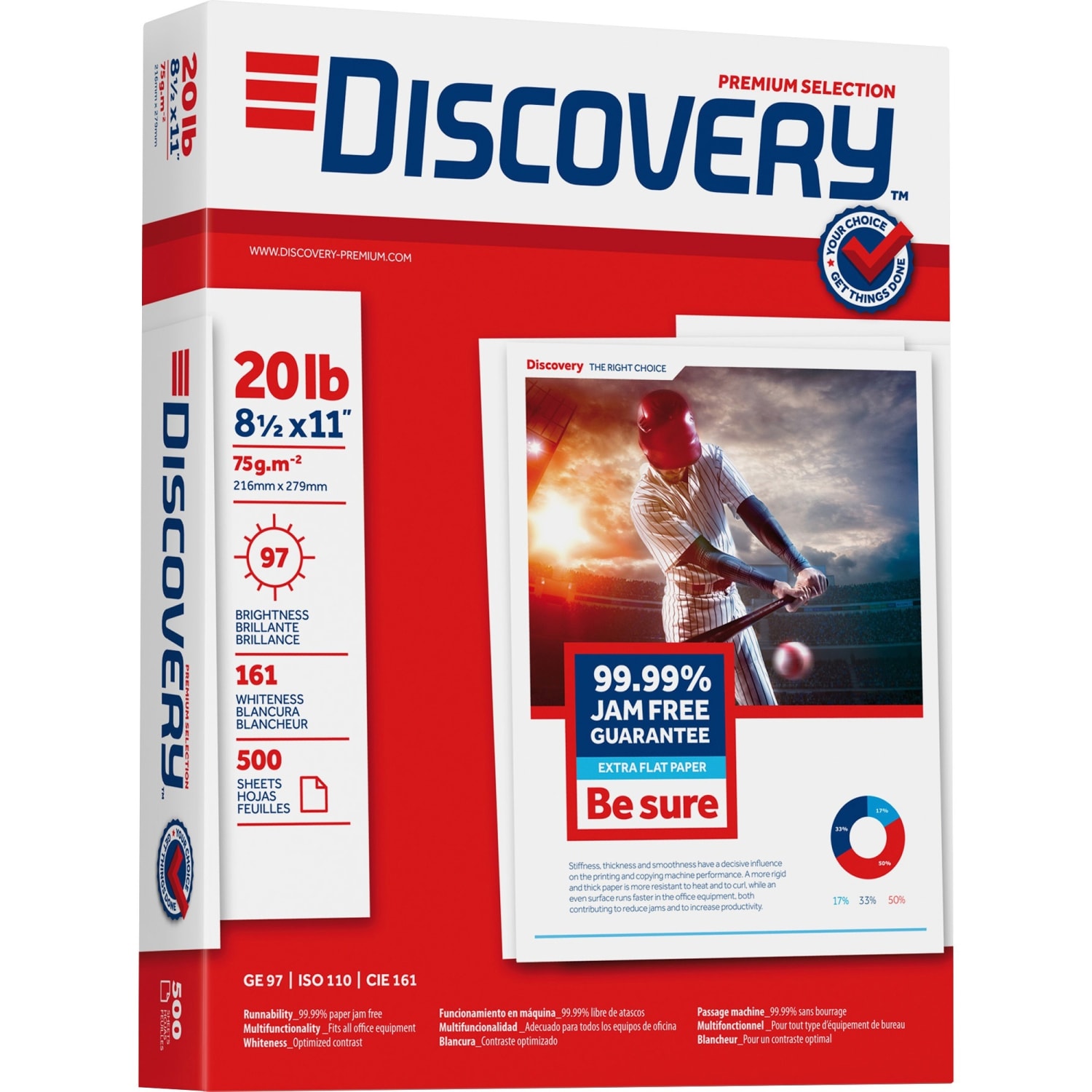 Soporcel Discovery Multi-Use Printer & Copy Paper, 10 Reams, White, Letter (8.5in x 11in), 5000 Sheets Per Case, 20 Lb, 97 Brightness - Image 4
