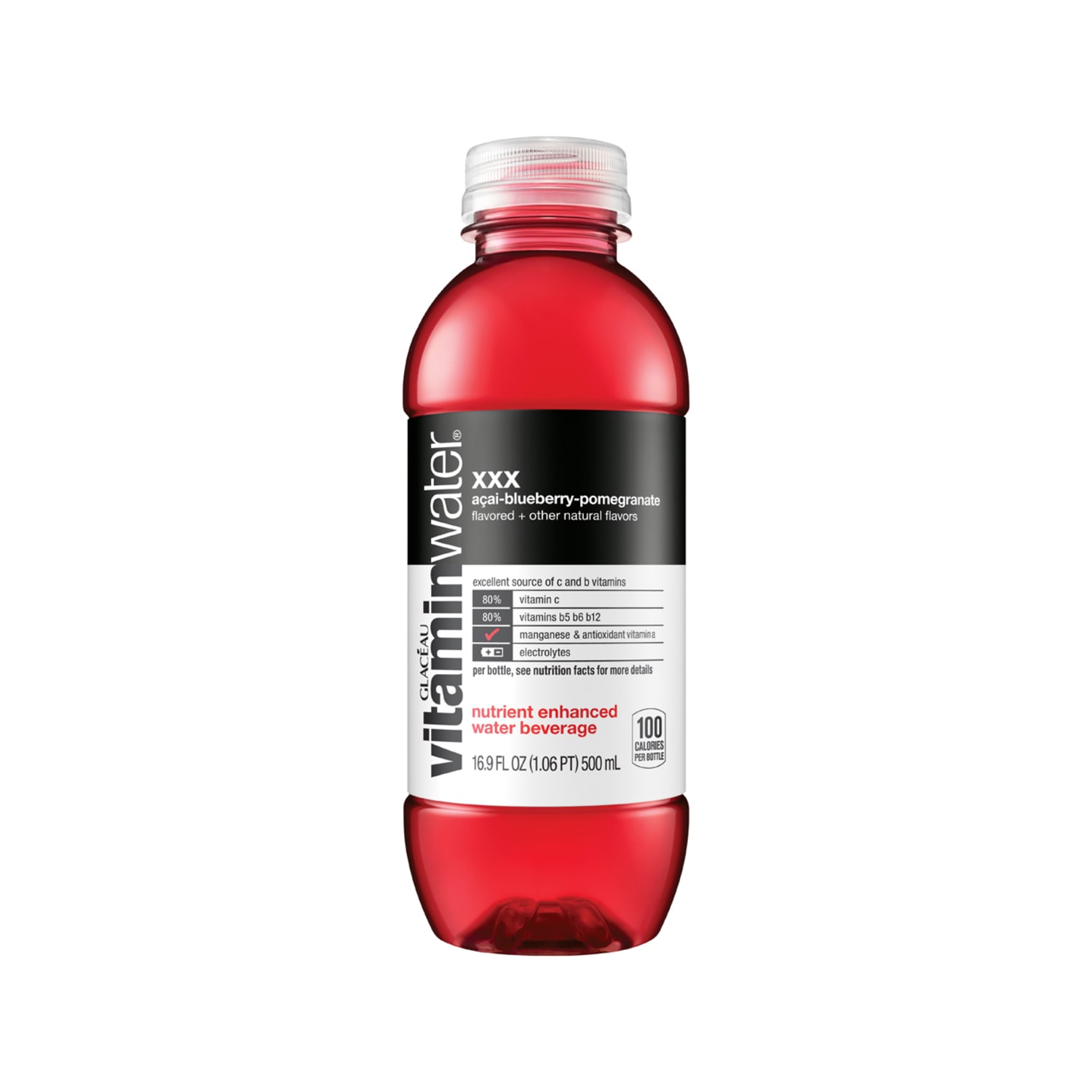 glaceau vitaminwater XXX with Acai-Blueberry-Pomegranate Flavor, 16.9 Oz, Pack Of 6 Bottles - Image 4