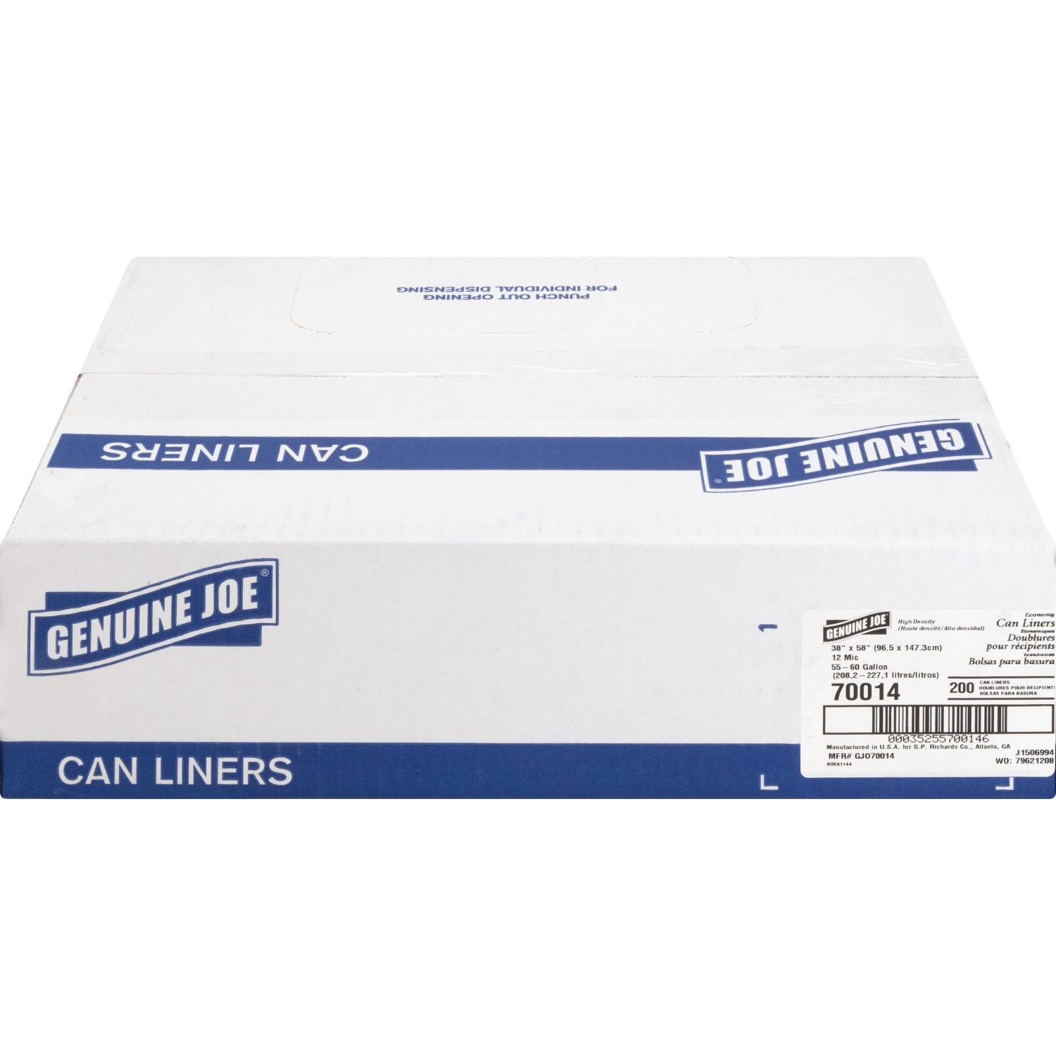 Genuine Joe Economy High-Density Can Liners, 55-60 Gallon, Translucent, Carton Of 200 - Image 4