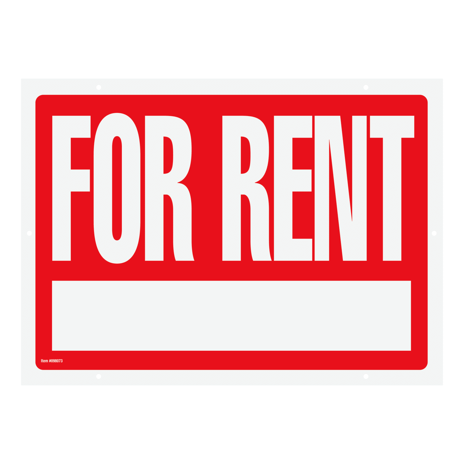Cosco "For Rent" Sign, 16in x 22 1/2in, Red/White