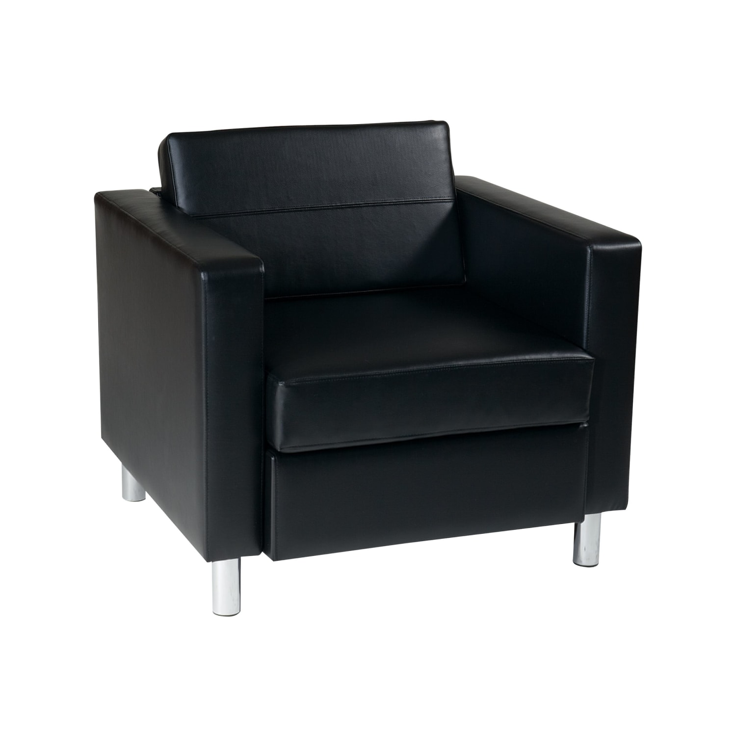 Ave Six Pacific Avenue Vinyl Arm Chair, Black/Chrome - Image 3