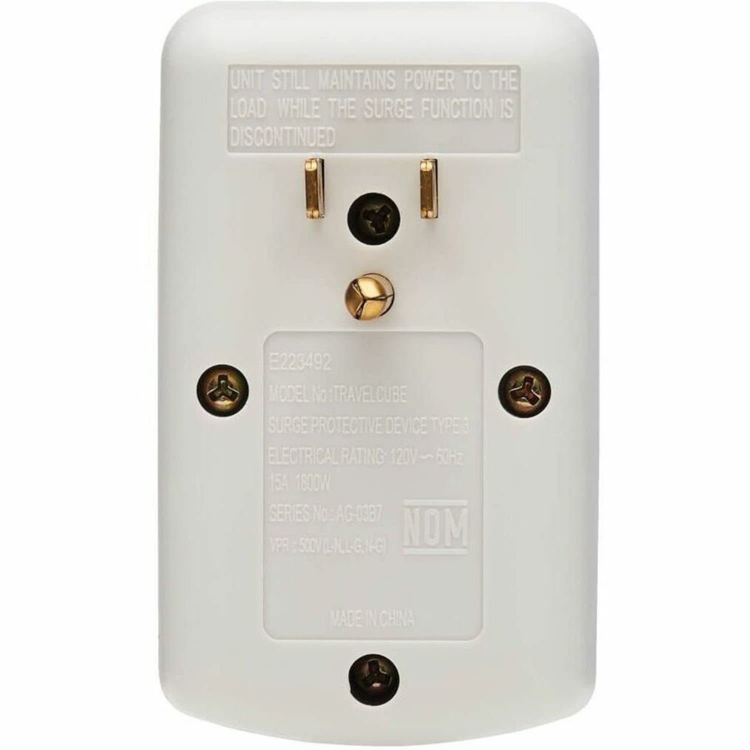 Eaton Tripp Lite Series Portable Surge Protector, Direct Plug-In, 1-Outlet 750 Joules, Tel/Modem Protection - TRAVELCUBE - Image 5