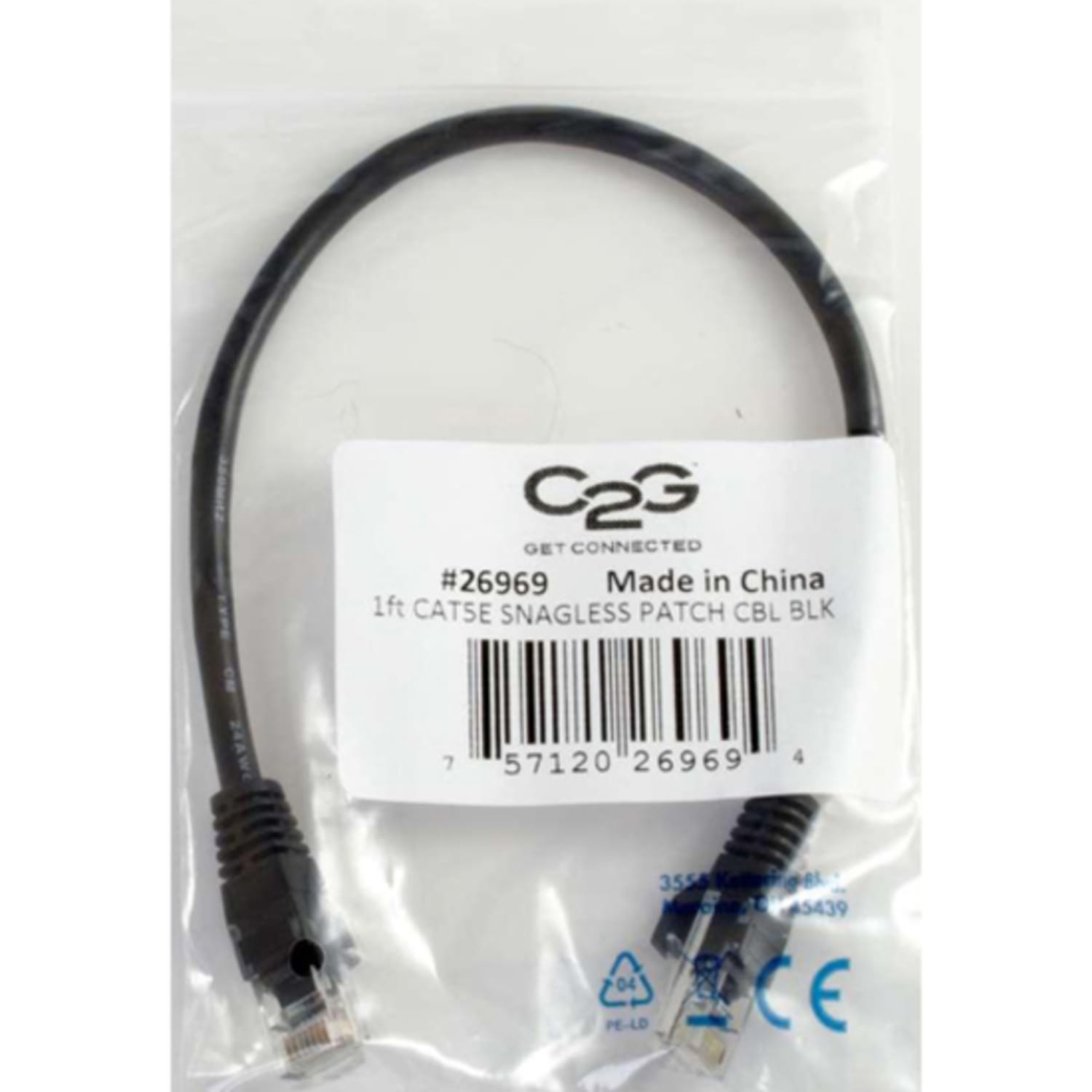 C2G 10ft Cat5e Ethernet Cable - Snagless Unshielded (UTP) - Black - Category 5e for Network Device - RJ-45 Male - RJ-45 Male - 10ft - Black - Image 5