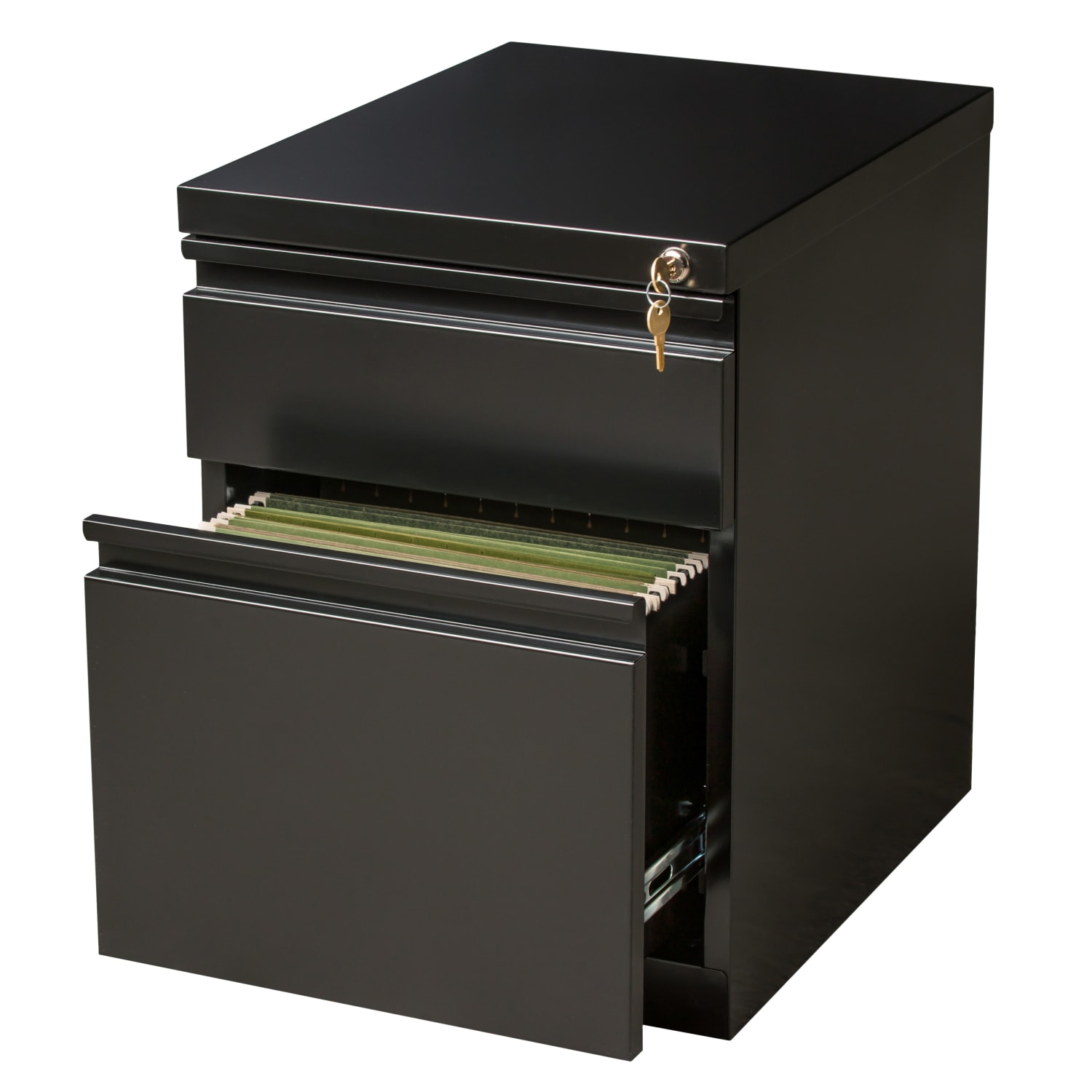 WorkPro 19-7/8inD Vertical 2-Drawer Mobile Pedestal File Cabinet, Black - Image 6