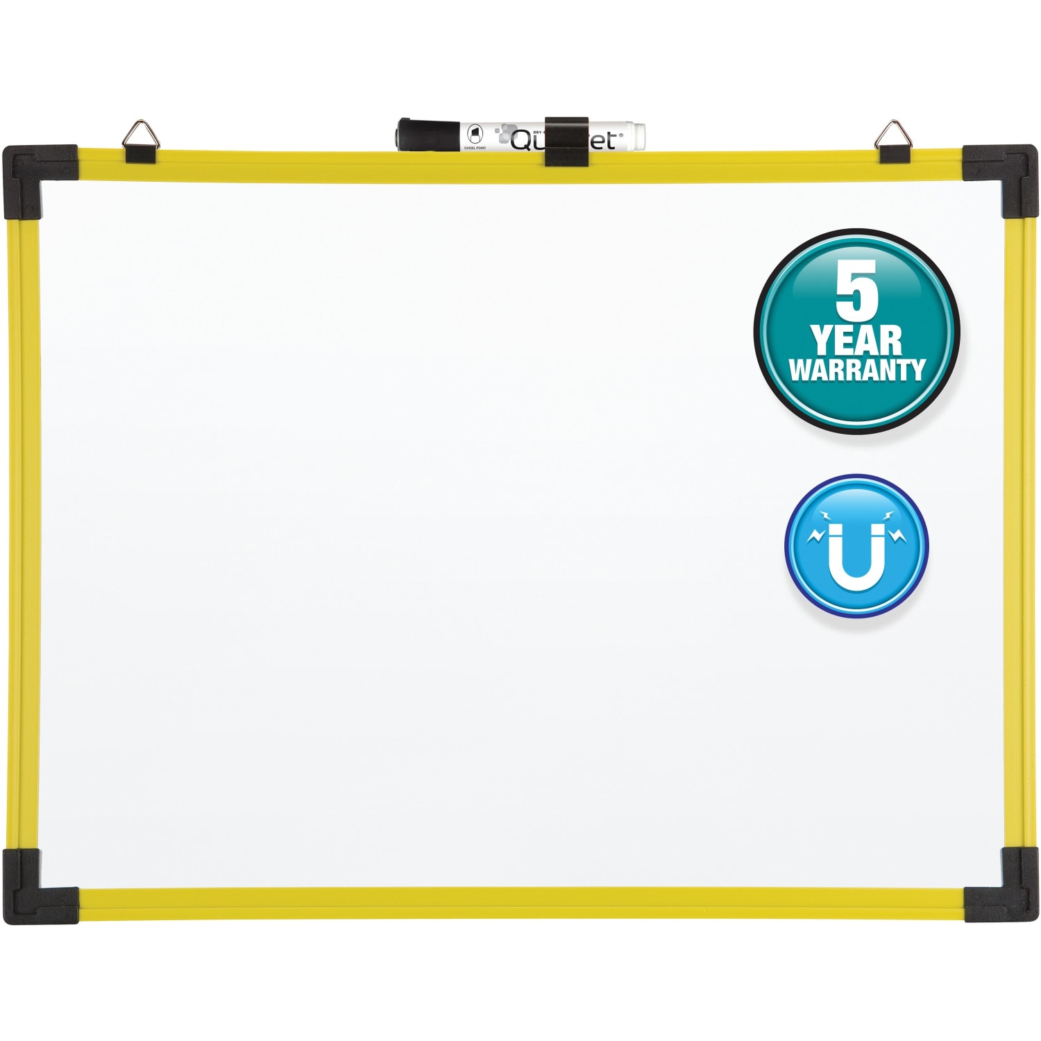 Quartet Industrial Magnetic Dry-Erase Whiteboard, 36in x 48in, Plastic Frame With Yellow Finish - Image 5